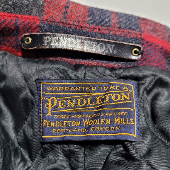VTG Pendleton Wool Jacket Made In USA Plaid Large Over Coat Quilted Lining EUC - Picture 8 of 14